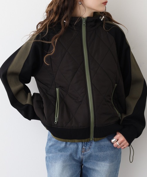 A.N.L（エーエヌエル　レーベル）の「A.N.L キルト切替ブルゾン（ブルゾン・レディース・カーキ/アイボリー/ブラック・38）」の17枚目の写真