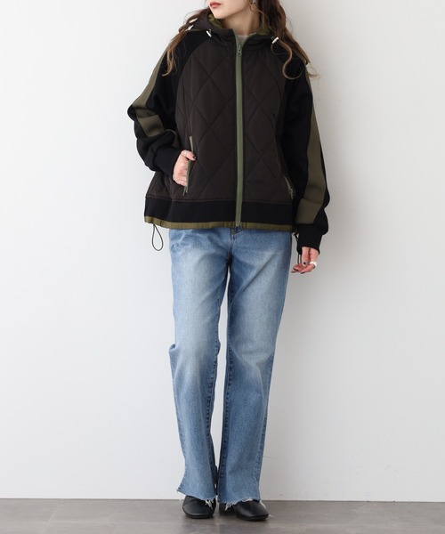 A.N.L（エーエヌエル　レーベル）の「A.N.L キルト切替ブルゾン（ブルゾン・レディース・カーキ/アイボリー/ブラック・38）」の19枚目の写真