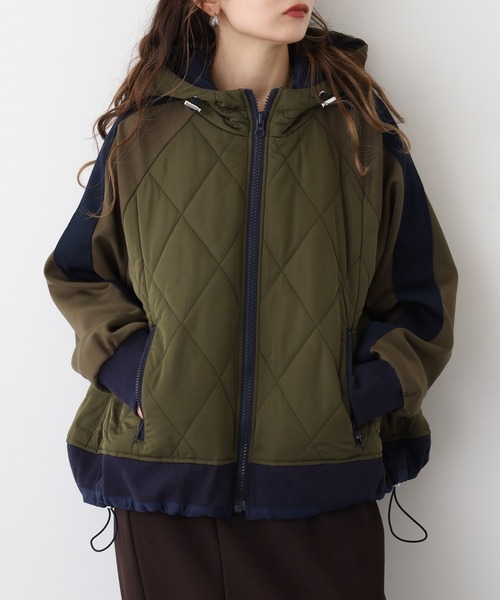 A.N.L（エーエヌエル　レーベル）の「A.N.L キルト切替ブルゾン（ブルゾン・レディース・カーキ/アイボリー/ブラック・38）」の20枚目の写真