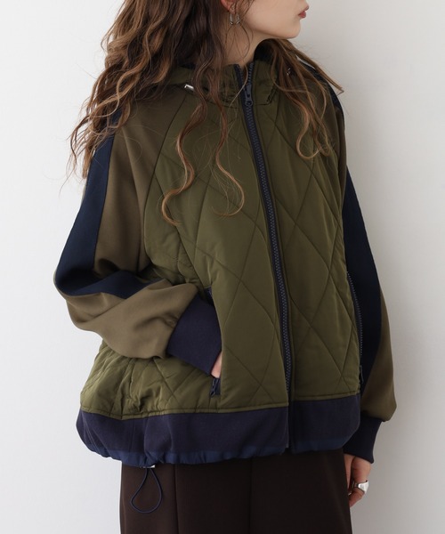 A.N.L（エーエヌエル　レーベル）の「A.N.L キルト切替ブルゾン（ブルゾン・レディース・カーキ/アイボリー/ブラック・38）」の22枚目の写真