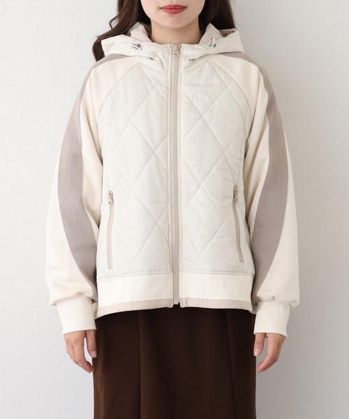 A.N.L（エーエヌエル　レーベル）の「A.N.L キルト切替ブルゾン（ブルゾン・レディース・カーキ/アイボリー/ブラック・38）」の6枚目の写真