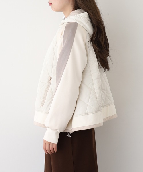 A.N.L（エーエヌエル　レーベル）の「A.N.L キルト切替ブルゾン（ブルゾン・レディース・カーキ/アイボリー/ブラック・38）」の7枚目の写真