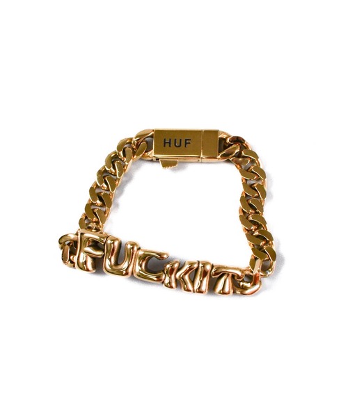 HUF(ハフ)の「【C-HUF2】【HUF/ハフ】FUCK IT WARPED ID BRACELET AC01036(ブレスレット・メンズ・ゴールド・L/XL/S/M)」の2枚目の写真