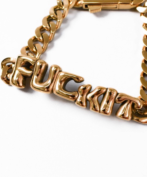 HUF(ハフ)の「【C-HUF2】【HUF/ハフ】FUCK IT WARPED ID BRACELET AC01036(ブレスレット・メンズ・ゴールド・L/XL/S/M)」の3枚目の写真