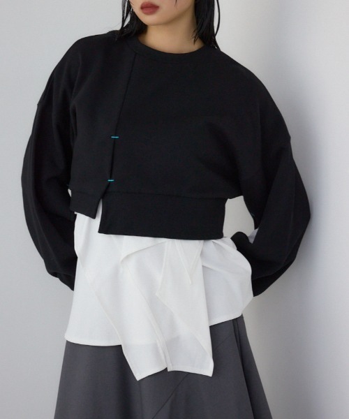 【PLUS】レイヤードクロップドプルオーバー