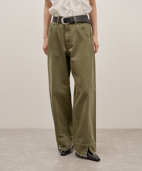 ADAM ET ROPE'(アダムエロペ)の「【定番】・【追加】ルーズフィットアジャストデニム(デニムパンツ・レディース・キナリ/サックスブルー/ブルー系その他6/ネイビー/ブラック/カーキ/ダークブラウン・38/36/34)」の4枚目の写真