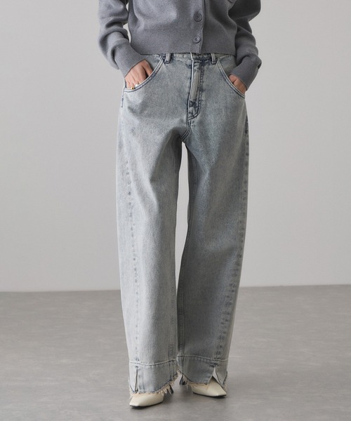 ADAM ET ROPE'（アダムエロペ）の「ルーズフィットアジャストデニム（デニムパンツ・レディース・キナリ/サックスブルー/ブルー系その他6/ネイビー/ブラック・38/36/34）」の5枚目の写真