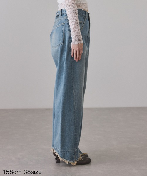 ADAM ET ROPE'（アダムエロペ）の「ルーズフィットアジャストデニム（デニムパンツ・レディース・キナリ/サックスブルー/ブルー系その他6/ネイビー/ブラック・38/36/34）」の15枚目の写真