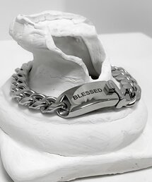 BLESSED BULLET（ブレスドブレッド）の「13mmスチールラインカーブチェーンブレスレット-silver（ブレスレット）」