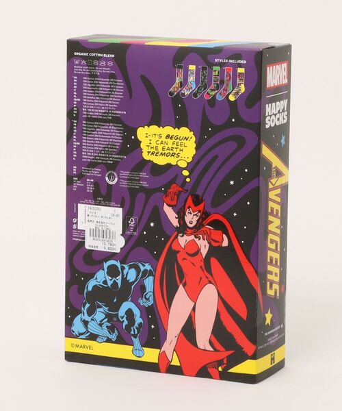 Happy Socks（ハッピーソックス）の「MARVEL Avengers 6-Pack Socks Gift Set / マーベル アベンジャーズ  6P セット（ソックス/靴下・メンズ・マルチ・41/36）」の3枚目の写真