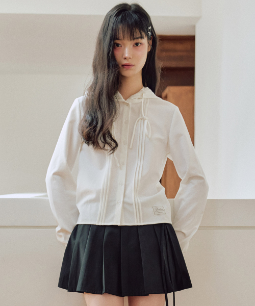 ZEROPLANET（ゼロプラネット）の「ベイリーリングクルフリーフードシャツ[ホワイト]（シャツ/ブラウス・レディース・その他・SMALL/MEDIUM）」の2枚目の写真