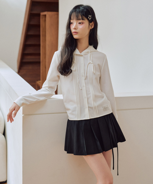 ZEROPLANET（ゼロプラネット）の「ベイリーリングクルフリーフードシャツ[ホワイト]（シャツ/ブラウス・レディース・その他・SMALL/MEDIUM）」の3枚目の写真