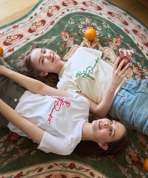 DRAWFIT WOMEN（ドローフィットウーマン）の「フラワーパッチスーピマ半袖Tシャツ[ホワイト]（Tシャツ/カットソー・レディース・その他・MEDIUM/SMALL）」の4枚目の写真