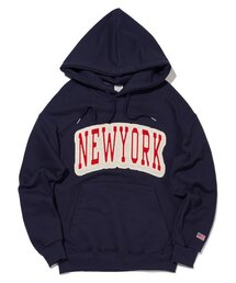 PAPERBOY（ペーパーボーイ）の「チェーンニューヨークフードパーカー-ネイビー（パーカー）」