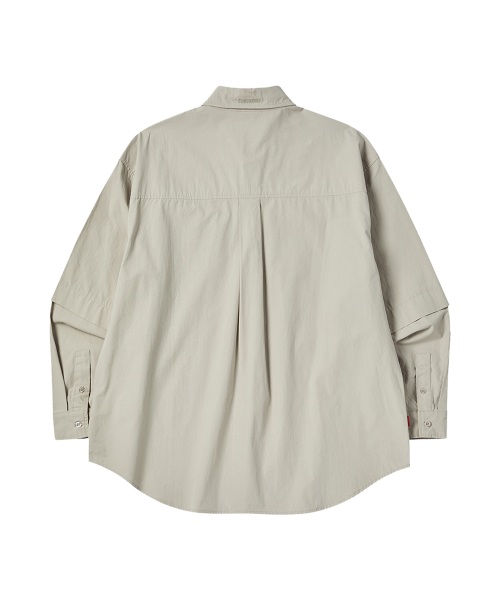 COMONINOZ（コモニノズ）の「DOUBLE LAYERED SHIRT [BEIGE]（シャツ/ブラウス・メンズ・ベージュ・SMALL/MEDIUM/LARGE）」の2枚目の写真