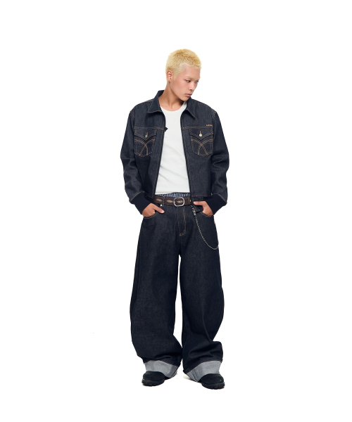 AAKAM(アーカム)の「Banding Denim Zip-Up Jacket (Dark Blue)(デニムジャケット・レディース・その他・1/2)」の9枚目の写真