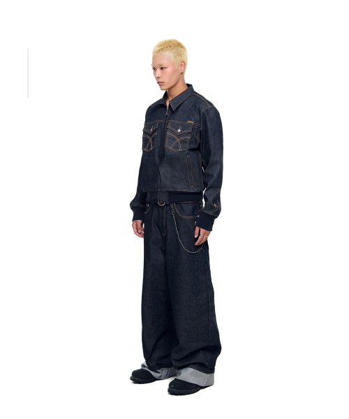 AAKAM(アーカム)の「Banding Denim Zip-Up Jacket (Dark Blue)(デニムジャケット・レディース・その他・1/2)」の12枚目の写真