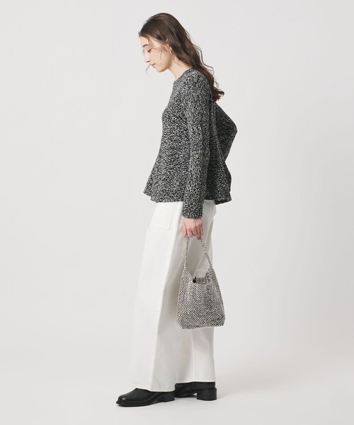 UNITED ARROWS（ユナイテッドアローズ）の「ミックスカラー ペプラム ニット ‐ウォッシャブル‐（ニット/セーター・レディース・ブラック/ライトブルー・FREE）」の8枚目の写真