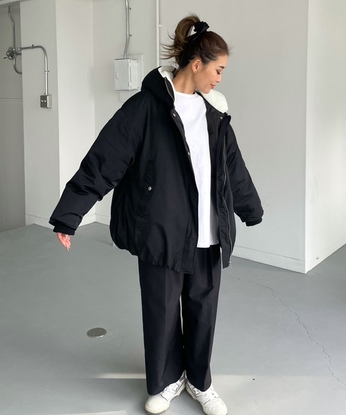 セール】ボアセーラーフードパディングジャケット（ブルゾン）｜CHERI