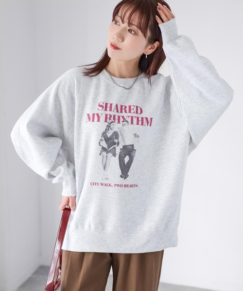 Riberry(リベリー)の「裏起毛フォトプリントスウェットトレーナー(スウェット・レディース・チャコールグレー/オートミール/ピンク・FREE)」の20枚目の写真