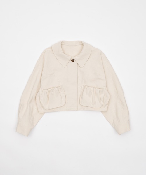 OLUN バルーンショートデニムジャケット ブラック OLUN デニムジャケット gジャン balloon short denim jacket/バルーン