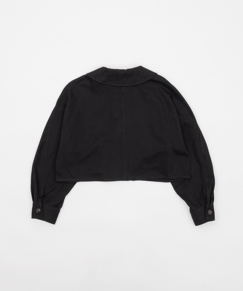 OLUN バルーンショートデニムジャケット ブラック balloon short denim jacket/バルーンショートデニムジャケット