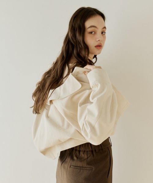 OLUN(オルン)の「balloon short denim jacket/バルーンショートデニムジャケット(デニムジャケット・レディース・ブラック/アイボリー・FREE)」の12枚目の写真