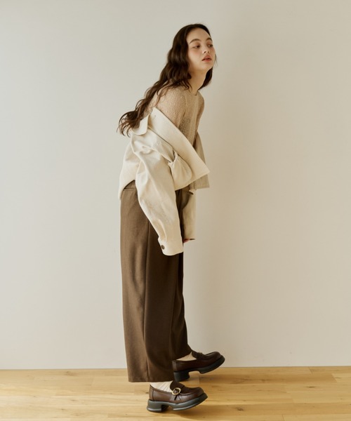 OLUN(オルン)の「balloon short denim jacket/バルーンショートデニムジャケット(デニムジャケット・レディース・ブラック/アイボリー・FREE)」の18枚目の写真