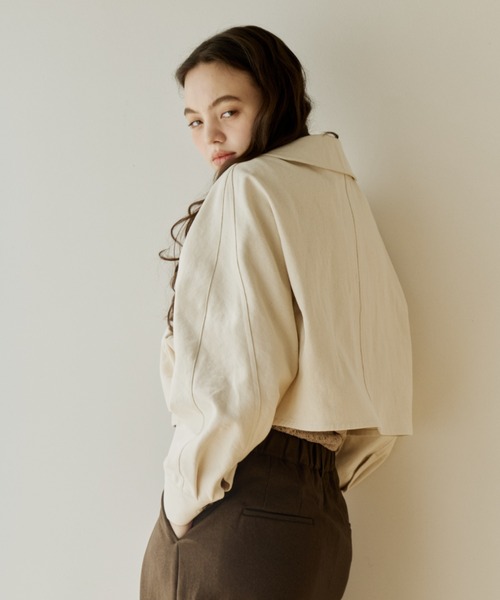OLUN(オルン)の「balloon short denim jacket/バルーンショートデニムジャケット(デニムジャケット・レディース・ブラック/アイボリー・FREE)」の13枚目の写真