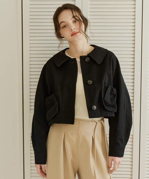OLUN バルーンショートデニムジャケット balloon short denim jacket/バルーンショートデニムジャケット