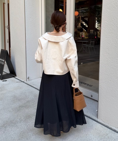 OLUN バルーンショートデニムジャケット ブラック OLUN デニムジャケット gジャン balloon short denim jacket/バルーン