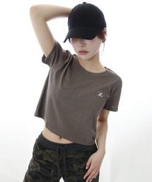 ピグメントブラウンニュートロロゴクロップ半袖Tシャツ