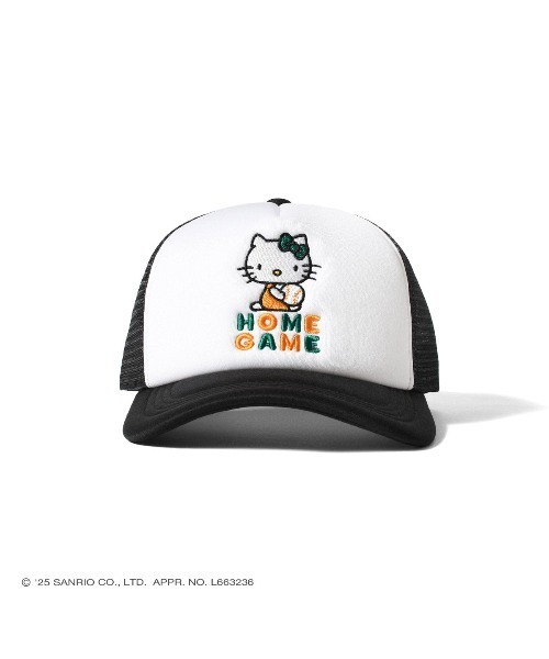 sanrio（サンリオ）の「サンリオキャラクターズ × ホームゲーム [HOMEGAME] - ハローキティー メッシュキャップ  [HELLO KITTY MESH CAP BLACK HG251406]（キャップ・レディース・ブラック・FREE）」の3枚目の写真