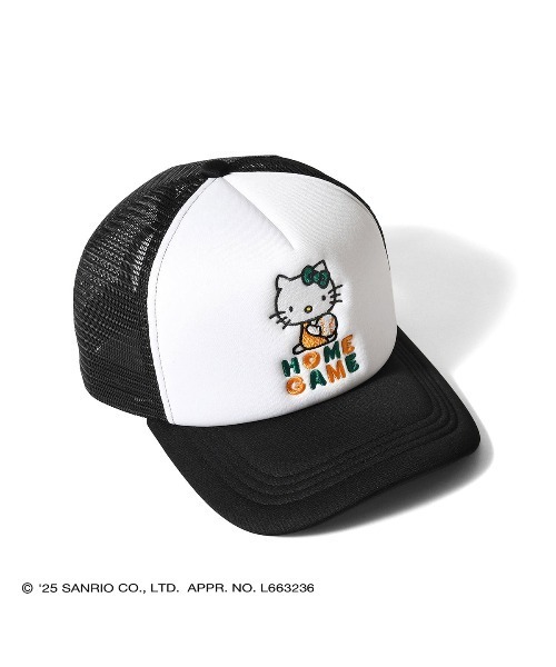 sanrio（サンリオ）の「サンリオキャラクターズ × ホームゲーム [HOMEGAME] - ハローキティー メッシュキャップ  [HELLO KITTY MESH CAP BLACK HG251406]（キャップ・レディース・ブラック・FREE）」の4枚目の写真