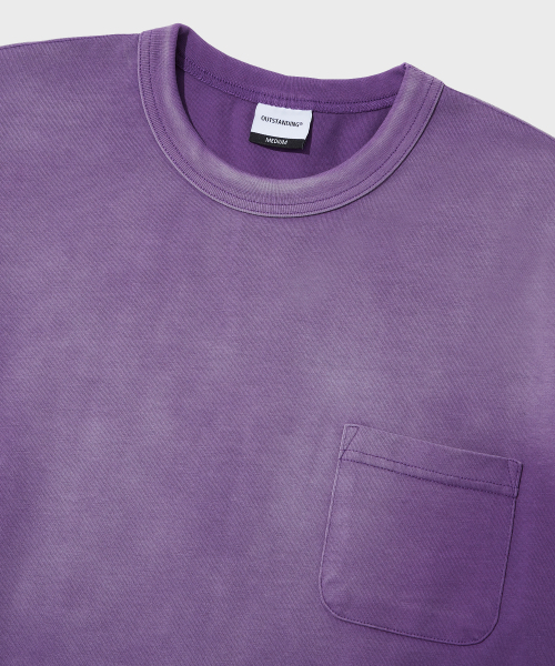 OUTSTANDING（アウトスタンディング）の「FADE WASHING POCKET TEE_PURPLE（Tシャツ/カットソー・レディース・その他・MEDIUM/SMALL/LARGE）」の3枚目の写真