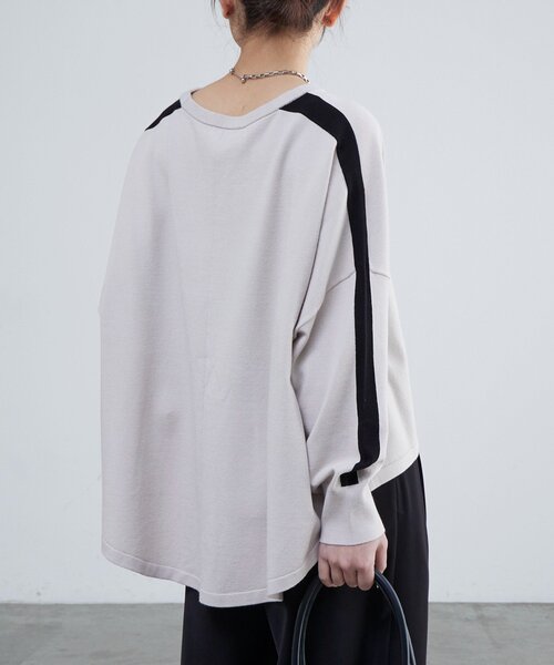 Lui's(ルイス)の「サイドラインヘムカーブトップス(Tシャツ/カットソー・レディース・アイボリー/ブラック・FREE)」の14枚目の写真