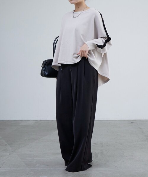 Lui's(ルイス)の「サイドラインヘムカーブトップス(Tシャツ/カットソー・レディース・アイボリー/ブラック・FREE)」の16枚目の写真