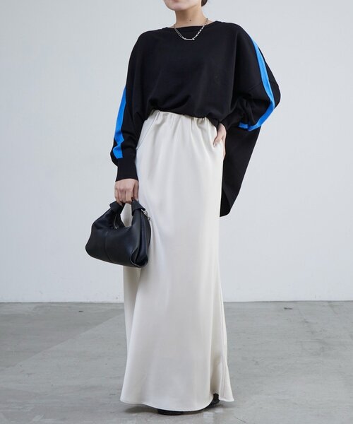 Lui's(ルイス)の「サイドラインヘムカーブトップス(Tシャツ/カットソー・レディース・アイボリー/ブラック・FREE)」の19枚目の写真