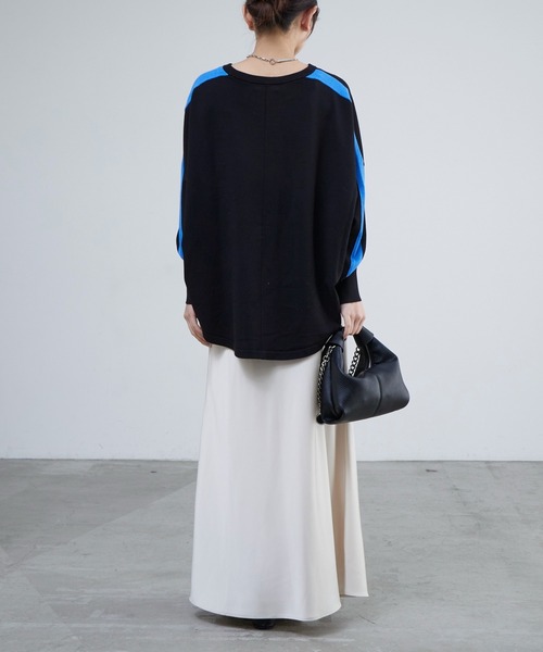 Lui's(ルイス)の「サイドラインヘムカーブトップス(Tシャツ/カットソー・レディース・アイボリー/ブラック・FREE)」の6枚目の写真