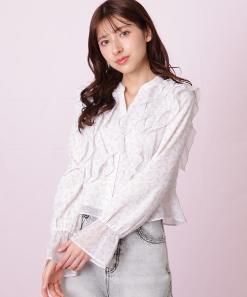 JILL by JILL STUART(ジルバイジルスチュアート)の「◇小花プリントフリルブラウス(シャツ/ブラウス・レディース・イエロー系その他/ブラック系その他/パープル系その他・FREE)」の16枚目の写真