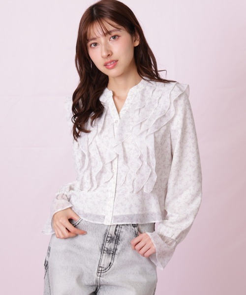 JILL by JILL STUART(ジルバイジルスチュアート)の「◇小花プリントフリルブラウス(シャツ/ブラウス・レディース・イエロー系その他/ブラック系その他/パープル系その他・FREE)」の17枚目の写真