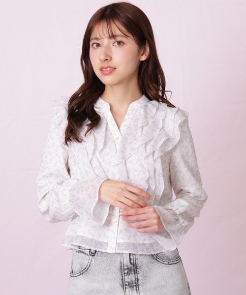 JILL by JILL STUART(ジルバイジルスチュアート)の「◇小花プリントフリルブラウス(シャツ/ブラウス・レディース・イエロー系その他/ブラック系その他/パープル系その他・FREE)」の15枚目の写真