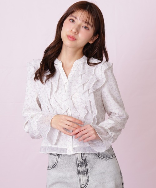 JILL by JILL STUART(ジルバイジルスチュアート)の「◇小花プリントフリルブラウス(シャツ/ブラウス・レディース・イエロー系その他/ブラック系その他/パープル系その他・FREE)」の14枚目の写真