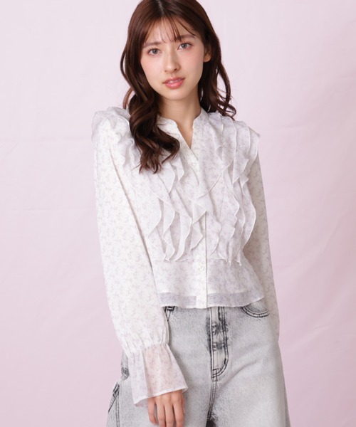 JILL by JILL STUART(ジルバイジルスチュアート)の「◇小花プリントフリルブラウス(シャツ/ブラウス・レディース・イエロー系その他/ブラック系その他/パープル系その他・FREE)」の18枚目の写真