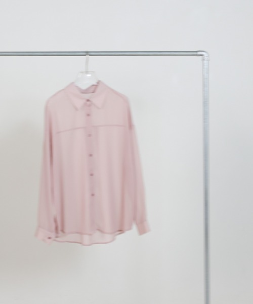 select MOCA(セレクトモカ)の「シフォンシアーシャツ(シャツ/ブラウス・レディース・ピンク/ホワイト/スミクロ・FREE)」の15枚目の写真