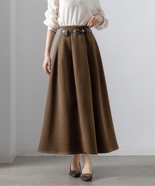 ONEP STAR（ワンピスター）の「Aラインロングスカート（スカート・レディース・ブラウン/ブラック・MEDIUM/X-LARGE/LARGE/SMALL）」の2枚目の写真