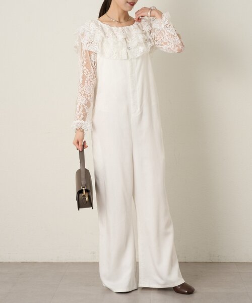 Omekashi（オメカシ）の「コクーンサロペット（サロペット/オーバーオール・レディース・ブルー系その他/オフホワイト・36/38）」の3枚目の写真