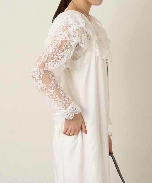 Omekashi（オメカシ）の「コクーンサロペット（サロペット/オーバーオール・レディース・ブルー系その他/オフホワイト・36/38）」の10枚目の写真