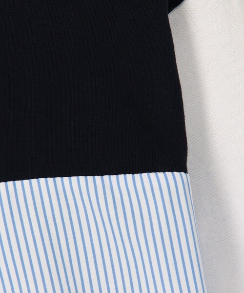 MICO COULIER(ミコクリエ)の「後ろシャツ配色切替カーディガン(ニット/セーター・レディース・オフホワイト/ネイビー/ライトグレー・38)」の18枚目の写真