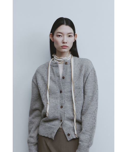 YOUTH（ユース）の「Argyle Punching Knit Cardigan - Light Grey（カーディガン/ボレロ・レディース・その他・SMALL/MEDIUM）」の7枚目の写真